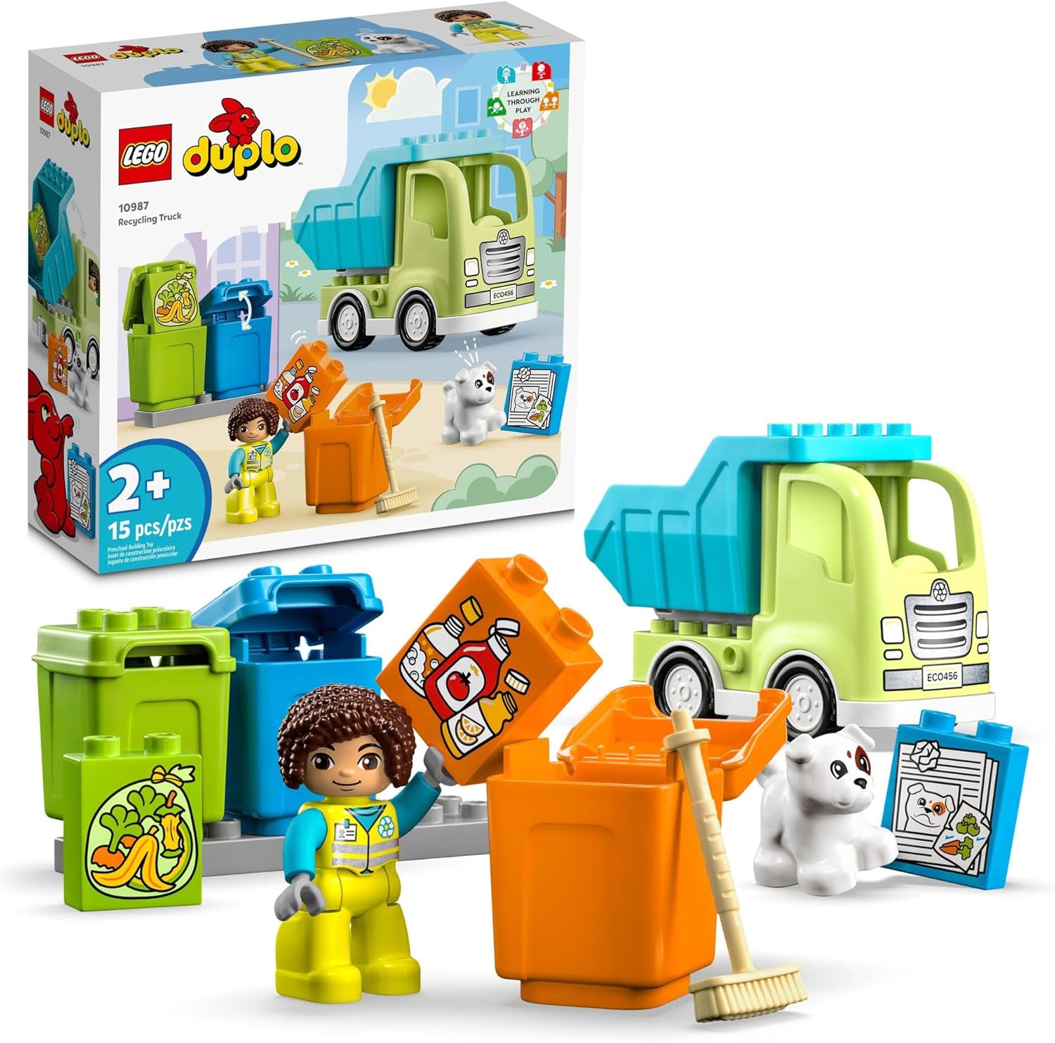 The 10987 LEGO DUPLO recycling truck is part of the list of all LEGO garbage and recycling truck sets ever released.