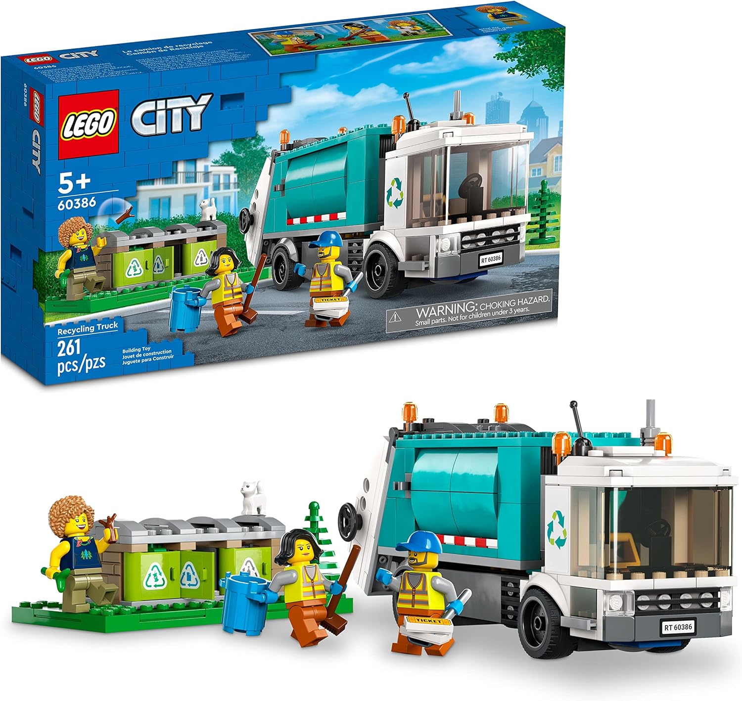The 60386 LEGO CITY recycling truck is part of the list of all LEGO garbage and recycling truck sets ever released.