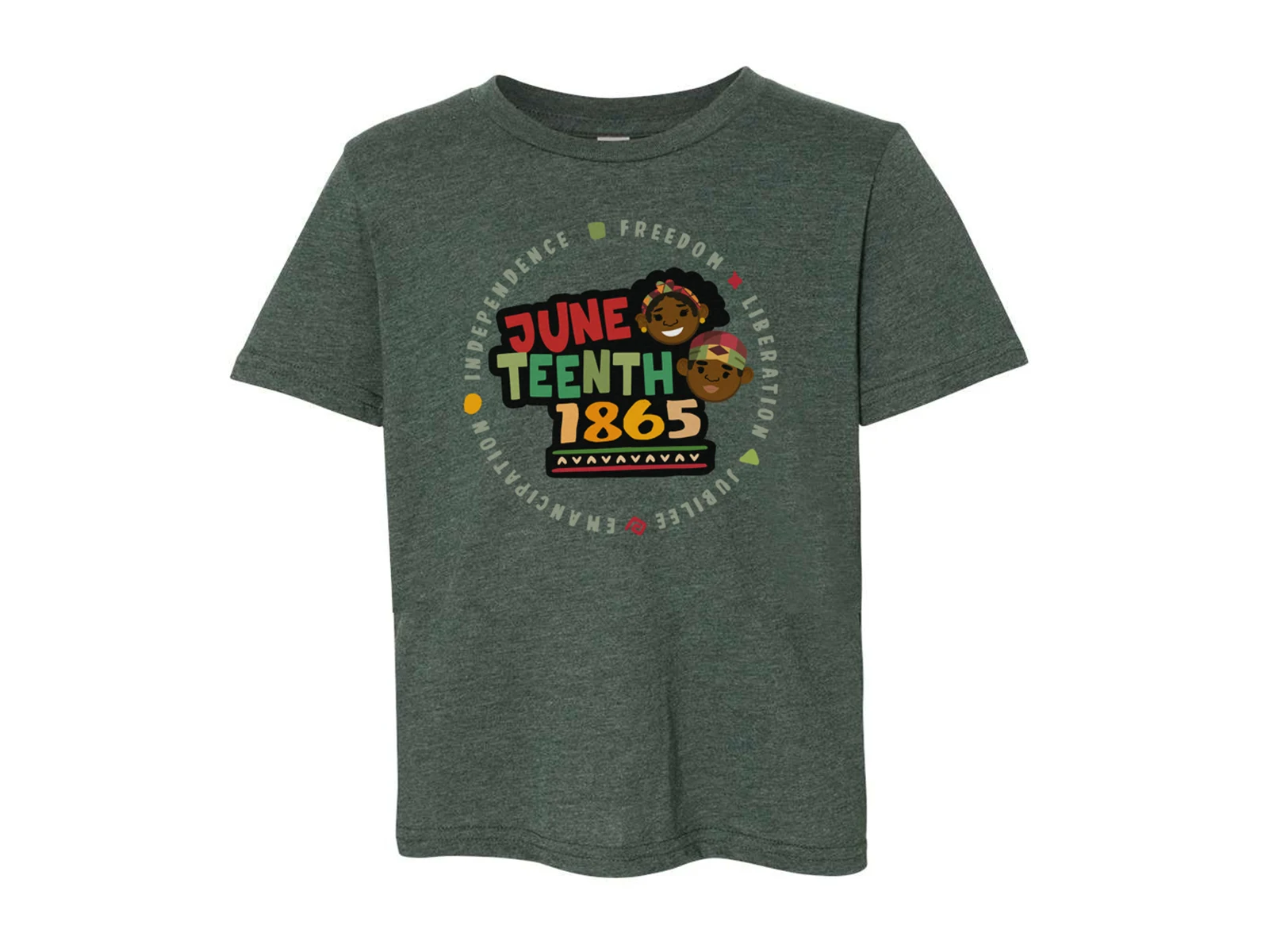 Juneteenth 1865 Kids Youth T-shirt dark green
