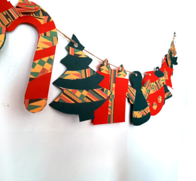 Kwanzaa & Christmas Kente Garland Template